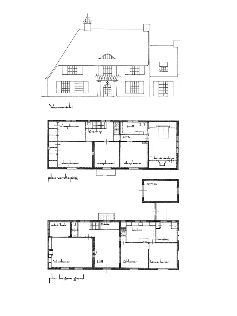 Bedaux de brouwer 0084 woonhuis van aken geleen plattegrond