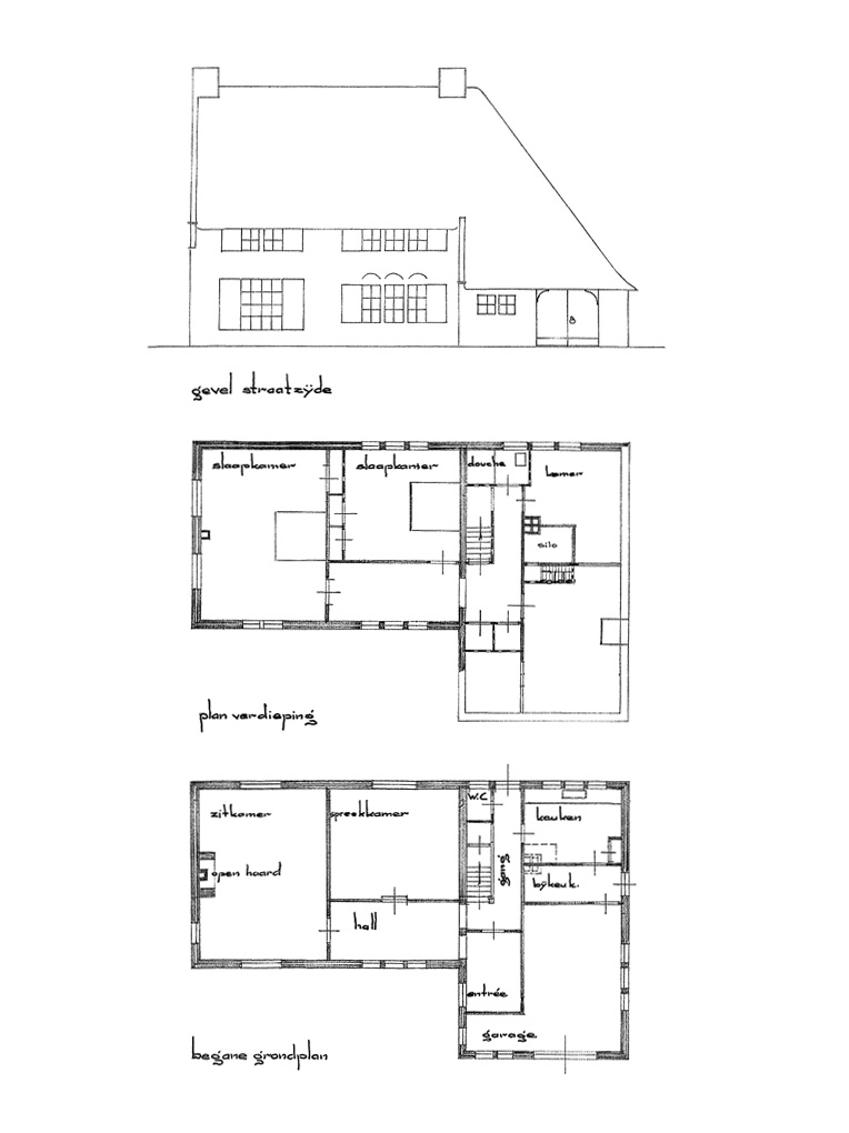 Bedaux de brouwer 0089 woonhuis van mens heiloo plattegrond