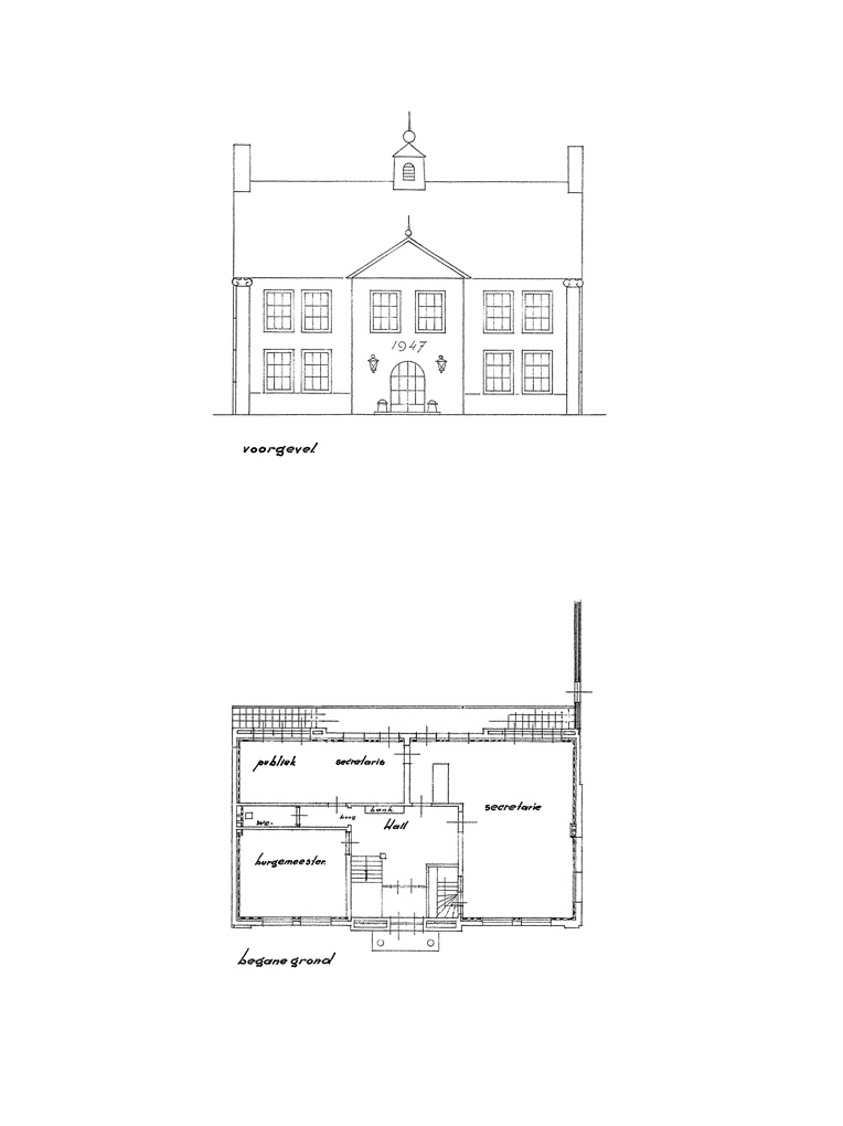 Bedaux de brouwer 0259 gemeentehuis sluis gevel plattegrond