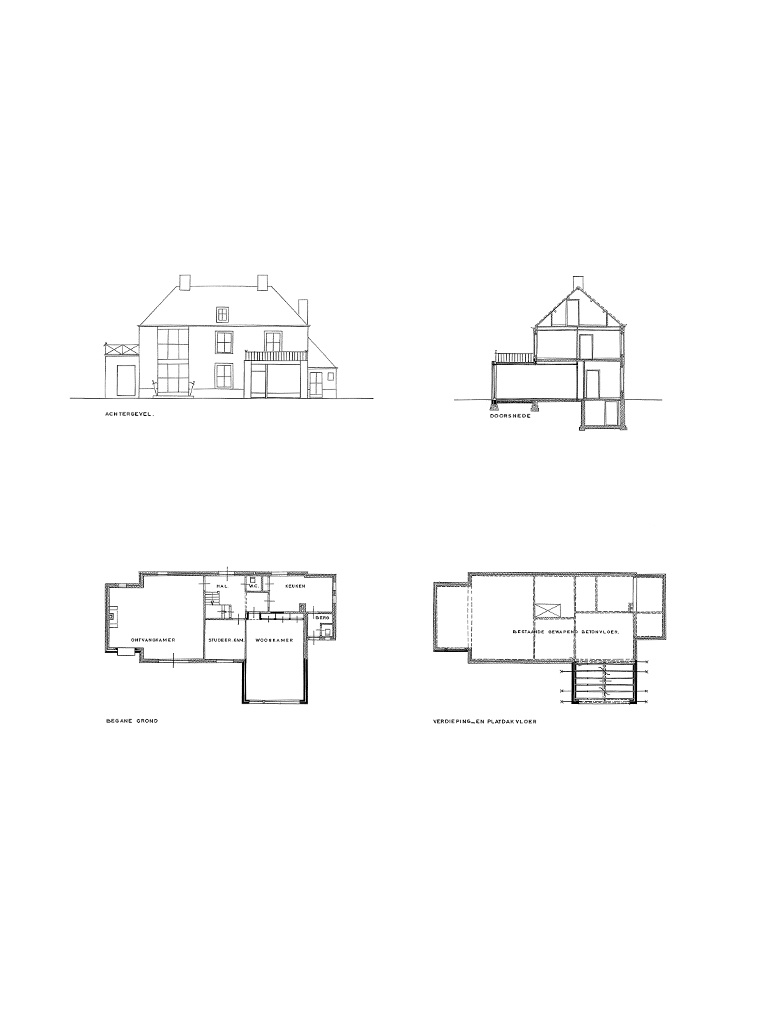 Bedaux de brouwer 0369 burgemeesterswoning wijchen gevel plattegrond
