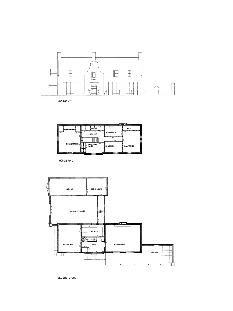 Bedaux de brouwer 0382 woonhuis brantjes vught gevel plattegrond