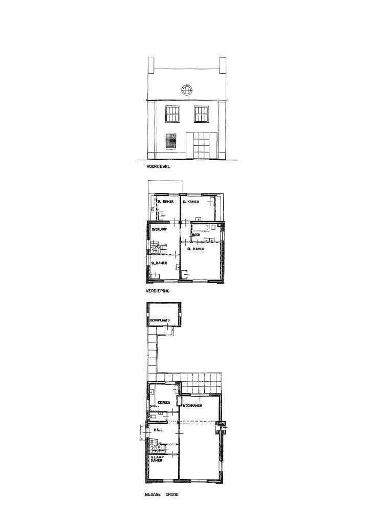 Bedaux de brouwer 0443 woonhuis de bruin tilburg plattegrond
