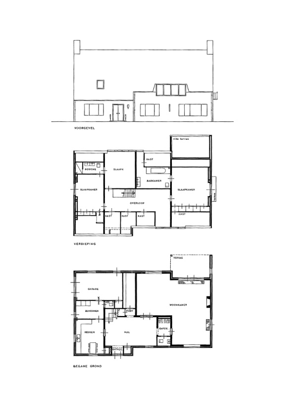 Bedaux de brouwer 0828 woonhuis van casteren tilburg plattegrond